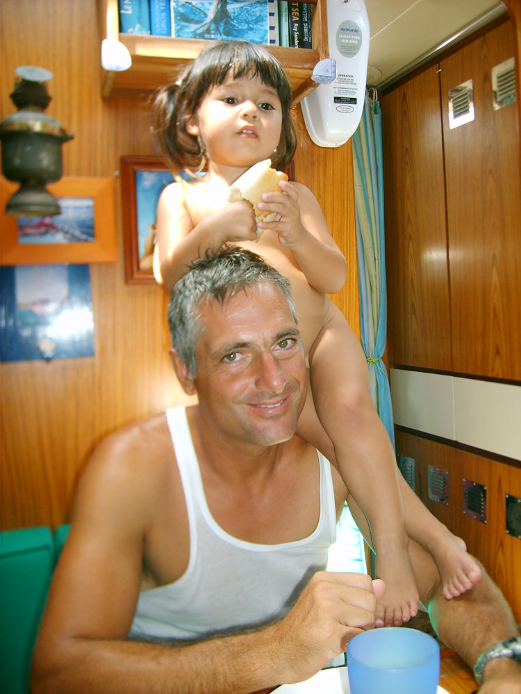 Papa et Julie Ã  bord